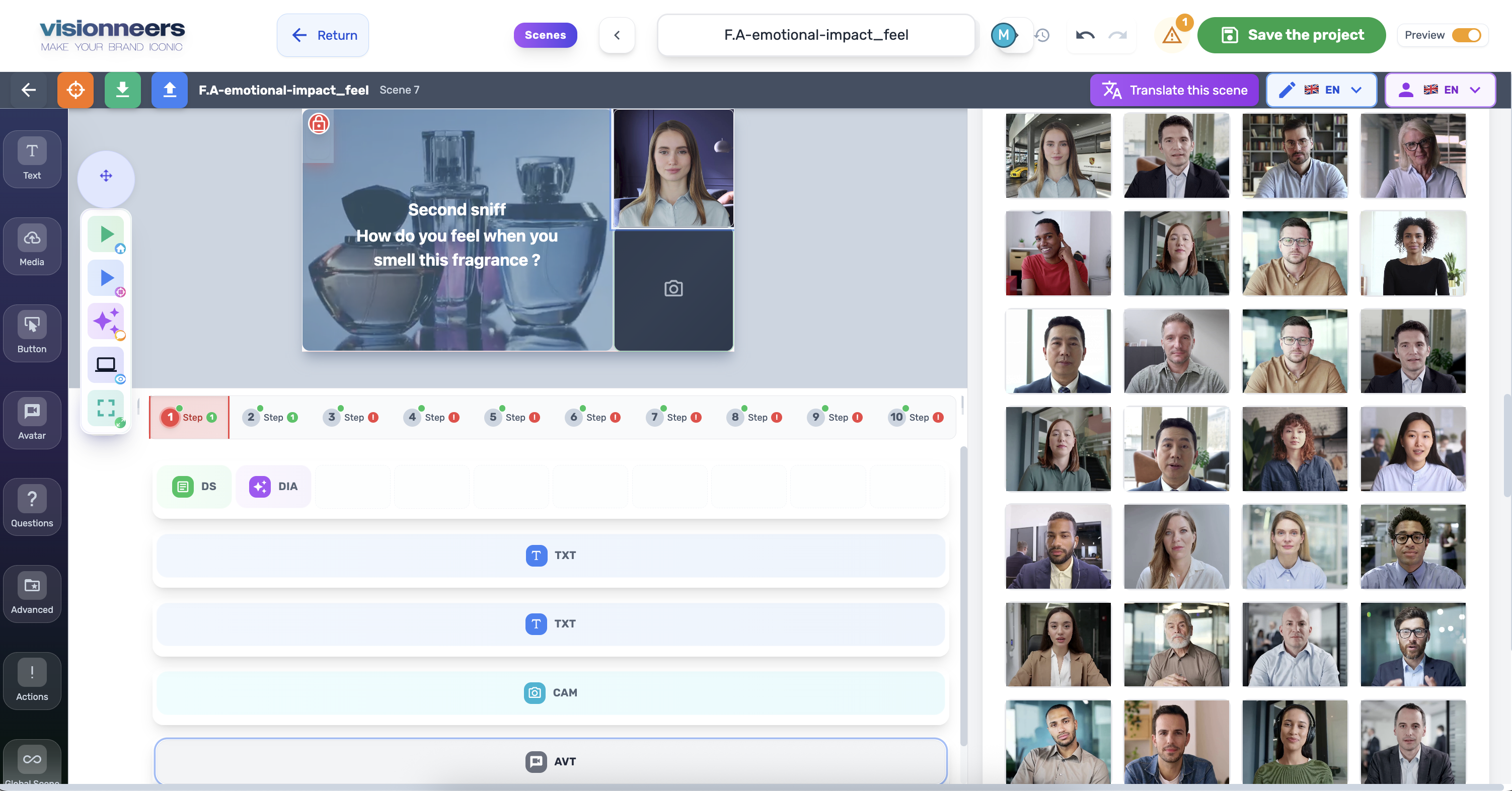 Interface d’avatar conversationnel IA